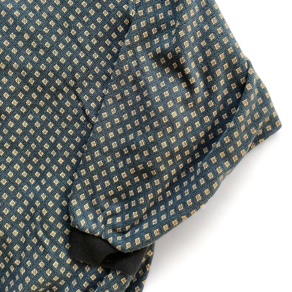 Vintage Engbers Casualwear Blue Diamond Polo Sweater Pattern AOP Fall Unisex L - Picture 9 of 14